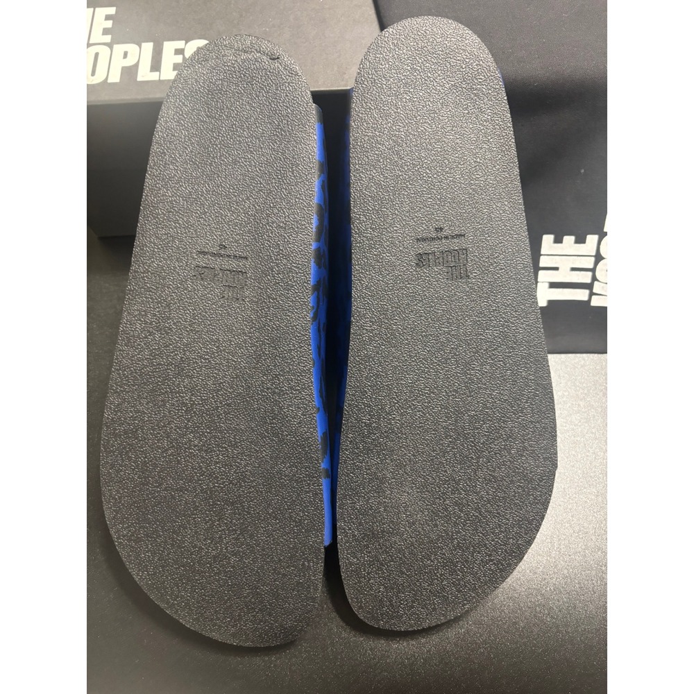 The Kooples NEW Leopard Print Slides Sandals Buckle Accents Blue Black FR 45/U11 - Picture 6 of 9